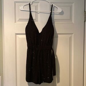 Jovani black sequin romper